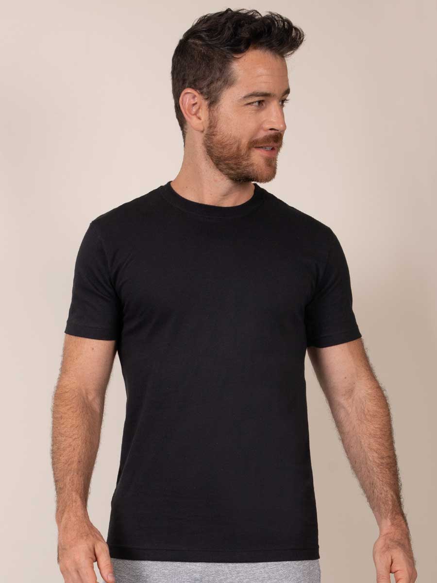 Camiseta Básica Cuello Redondo Negro