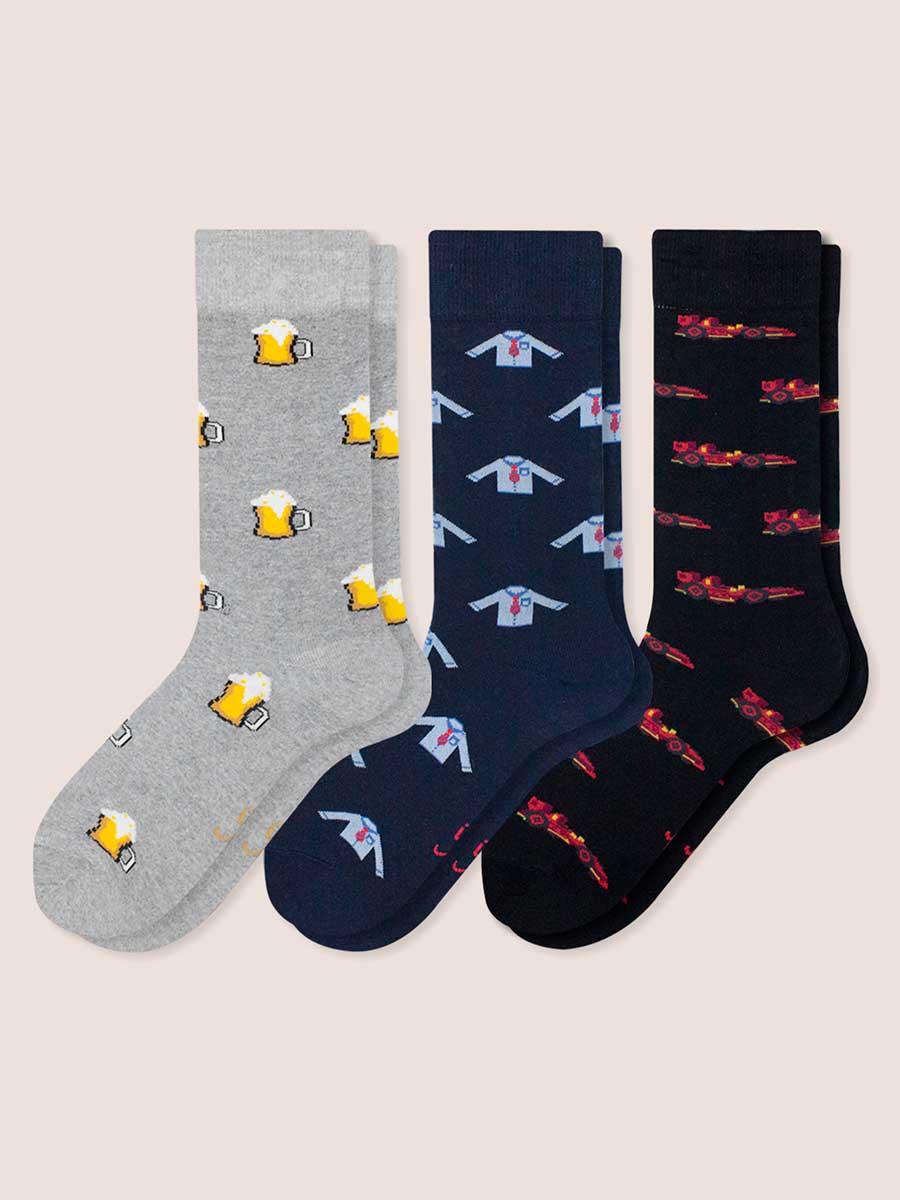 Media Casual Para Hombre Estampada