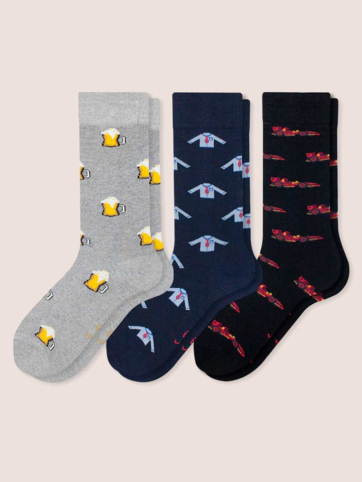 Media Casual Para Hombre Estampada