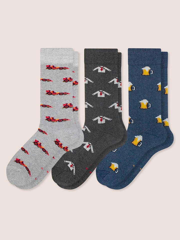 Media Casual Para Hombre Estampada