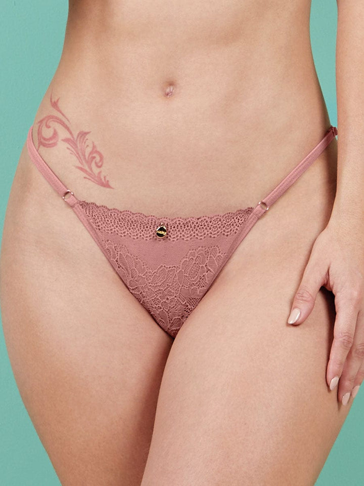 Brasilera Encaje Rosa Salmón