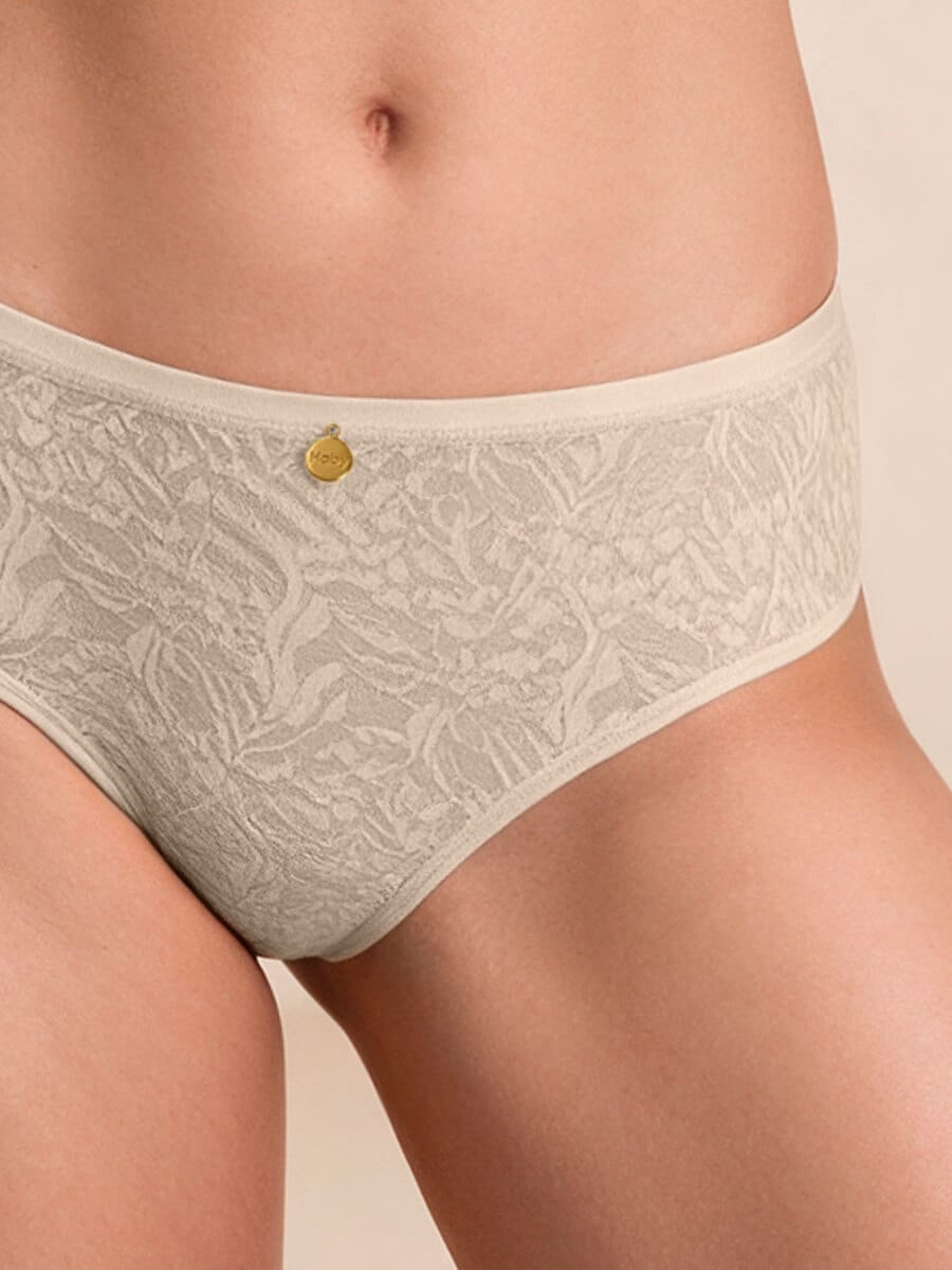 Panty Para Mujer con Encaje Frontal Color Perla