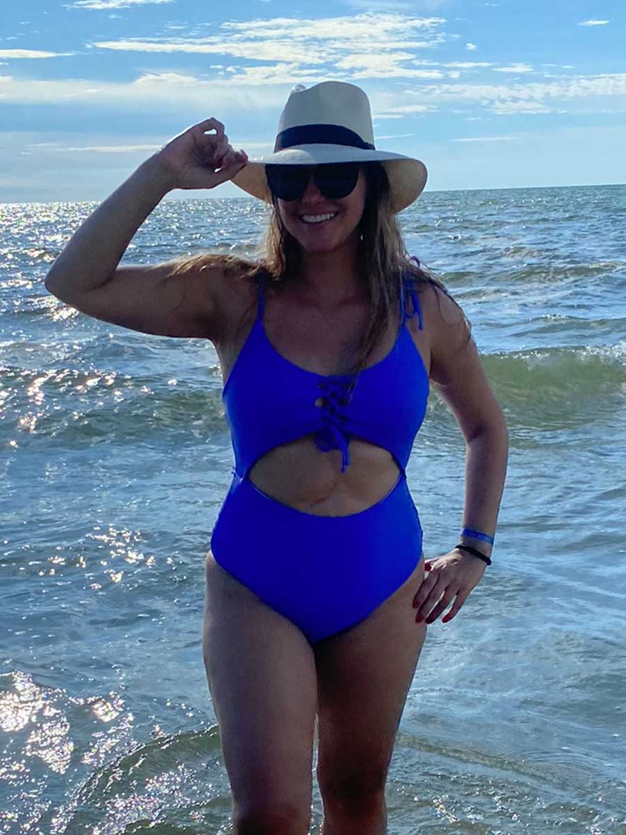 Traje de Baño Entero Mora Azul
