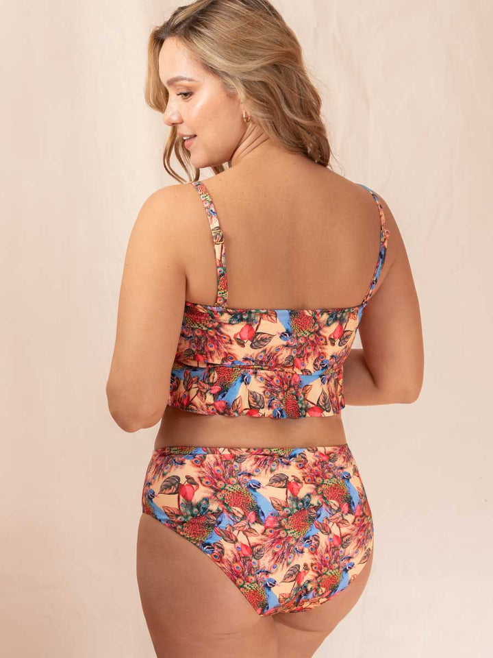 Bikini de Baño Strapless Color Mandarina