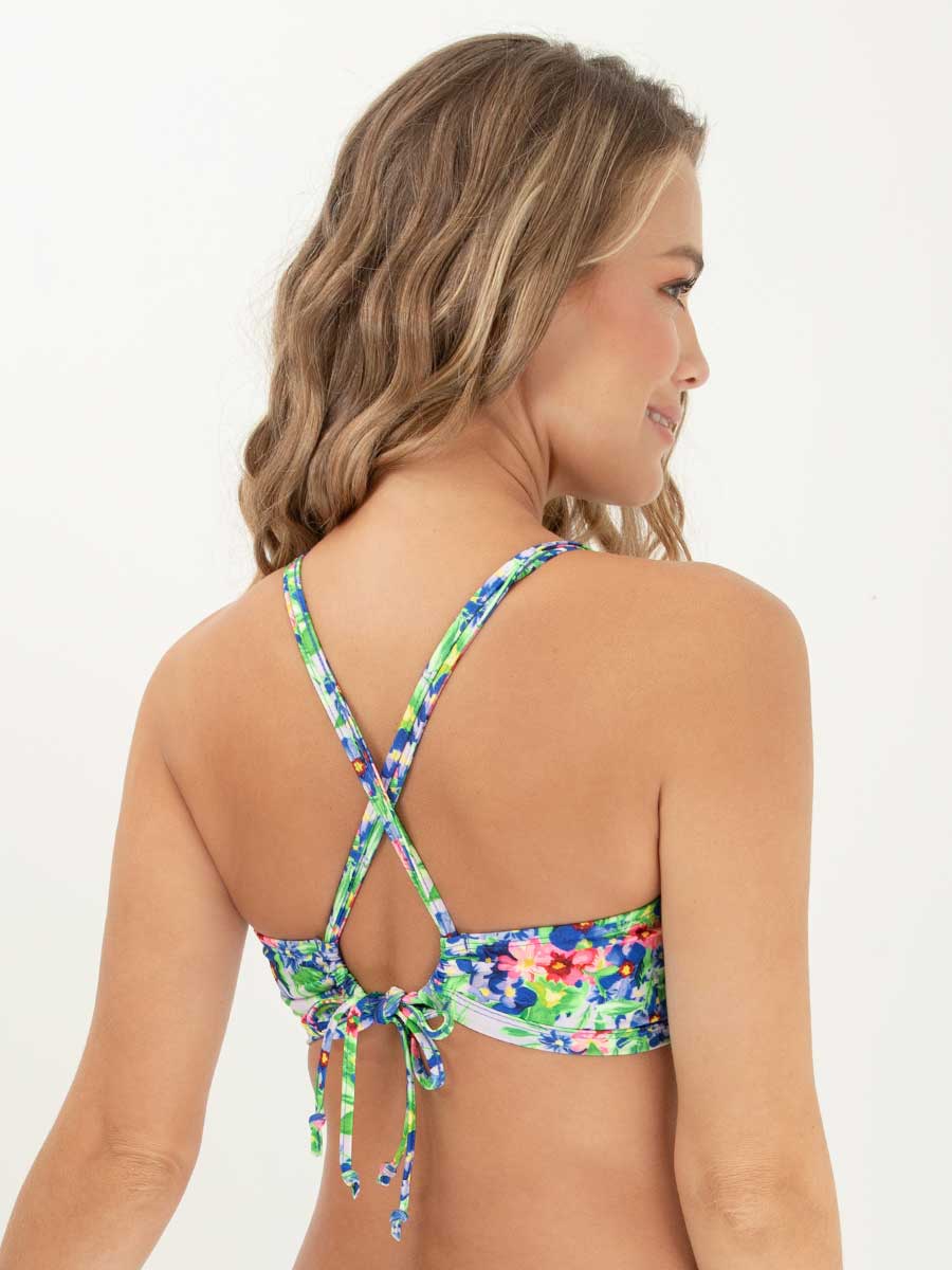 Top de Baño Estampado Azul Rey