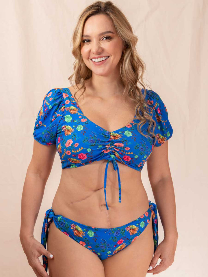 Bikini de Baño Manga Corta Azul Rey