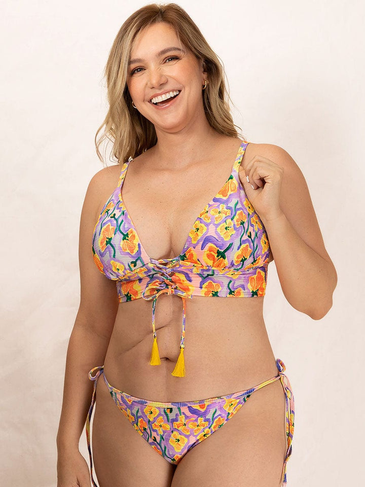 Bikini de Baño Triangular Estampado Color Lila