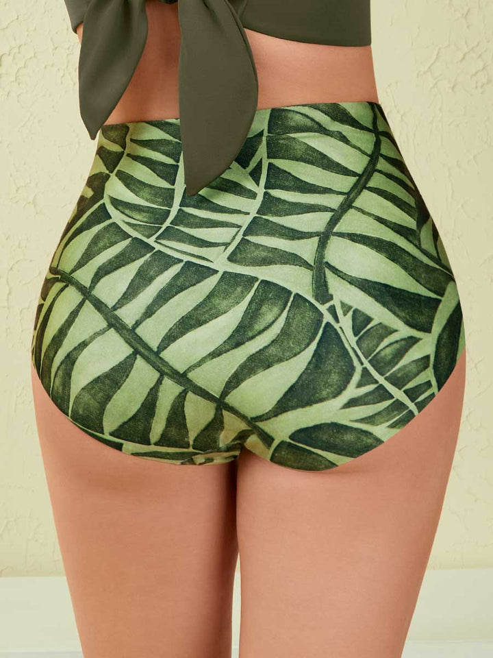 Panty de Baño Con Control Suave de Abdomen Estampado Verde Militar