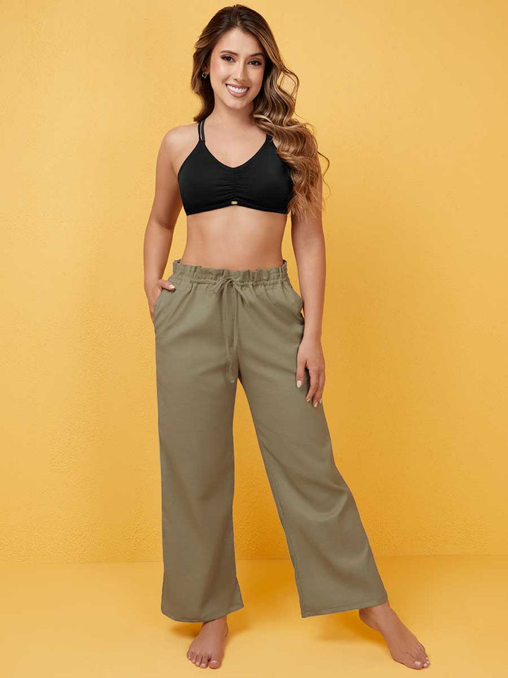 Pareo Pantalón Multiusos Color Verde Militar