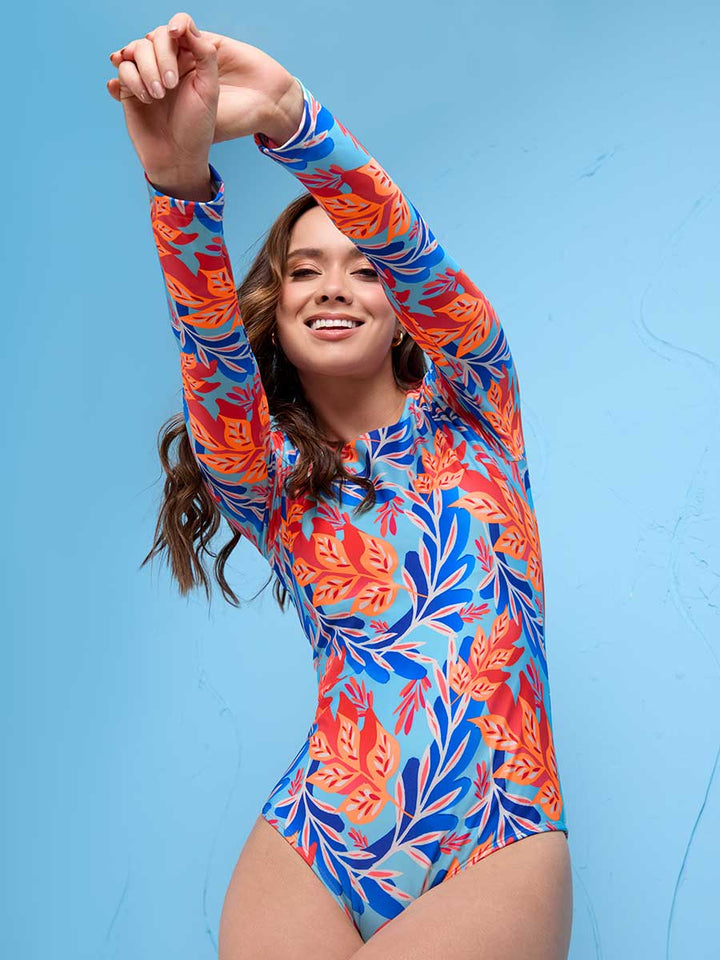 Traje de Baño Entero Manga Larga Multicolor