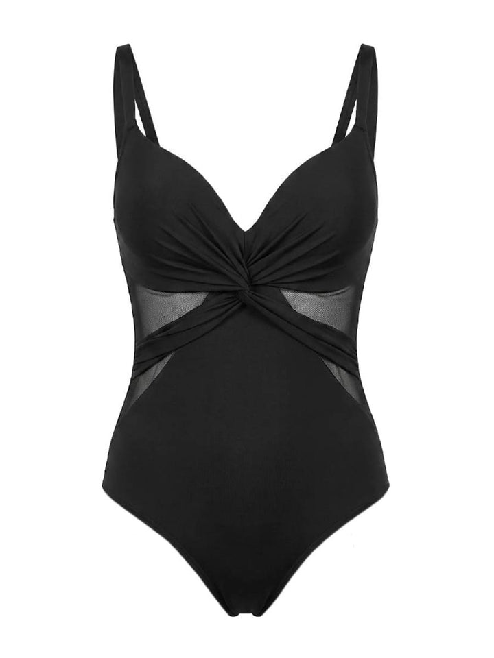 Traje de Baño Entero Copa Fija Color Negro