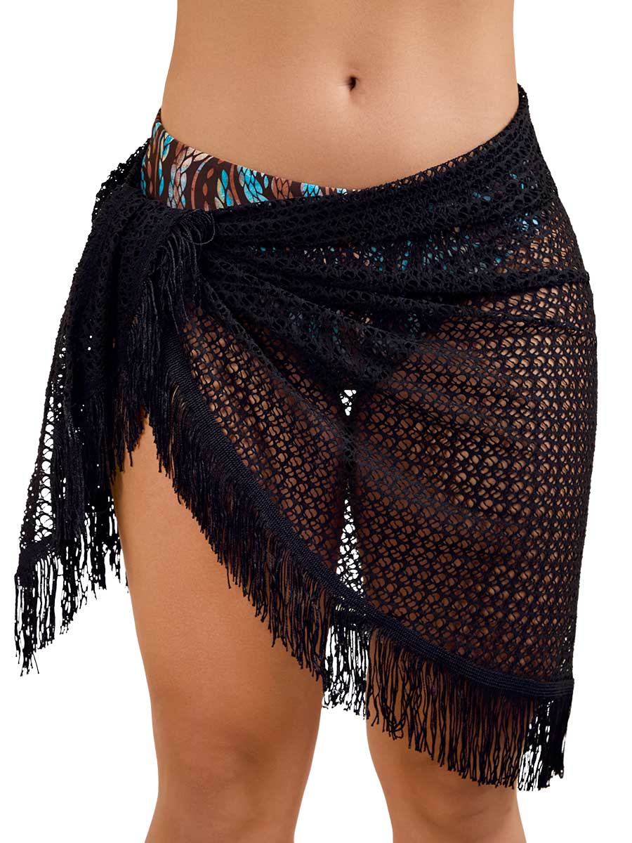 Pareo Triangular Estilo Pañoleta Color Negro
