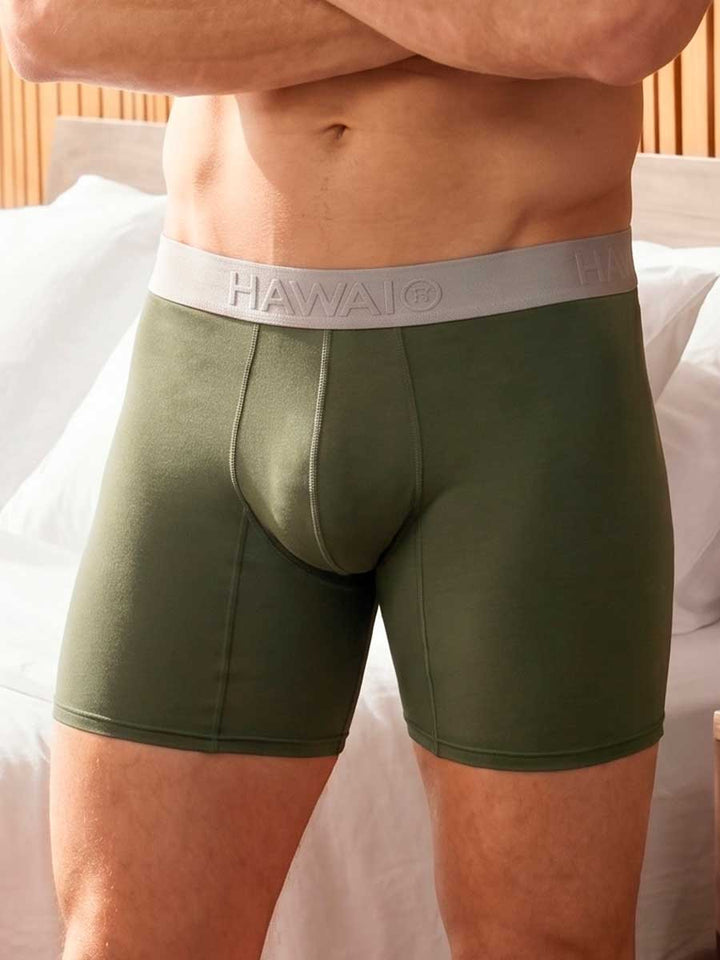 Bóxer Medio en Microfibra Para Hombre Color Verde Militar