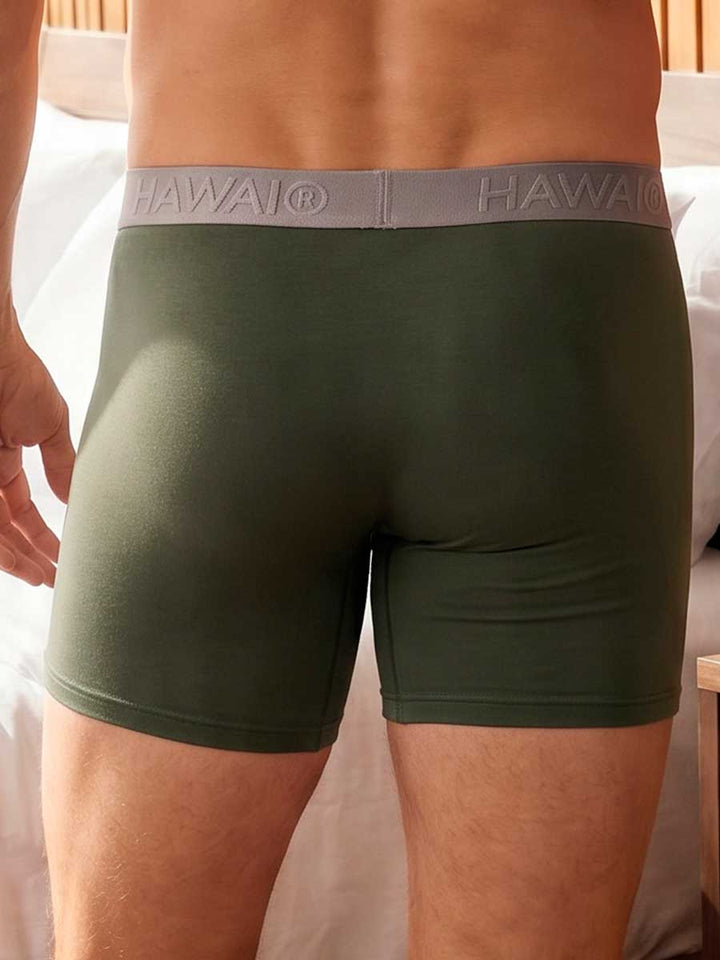 Bóxer Medio en Microfibra Para Hombre Color Verde Militar