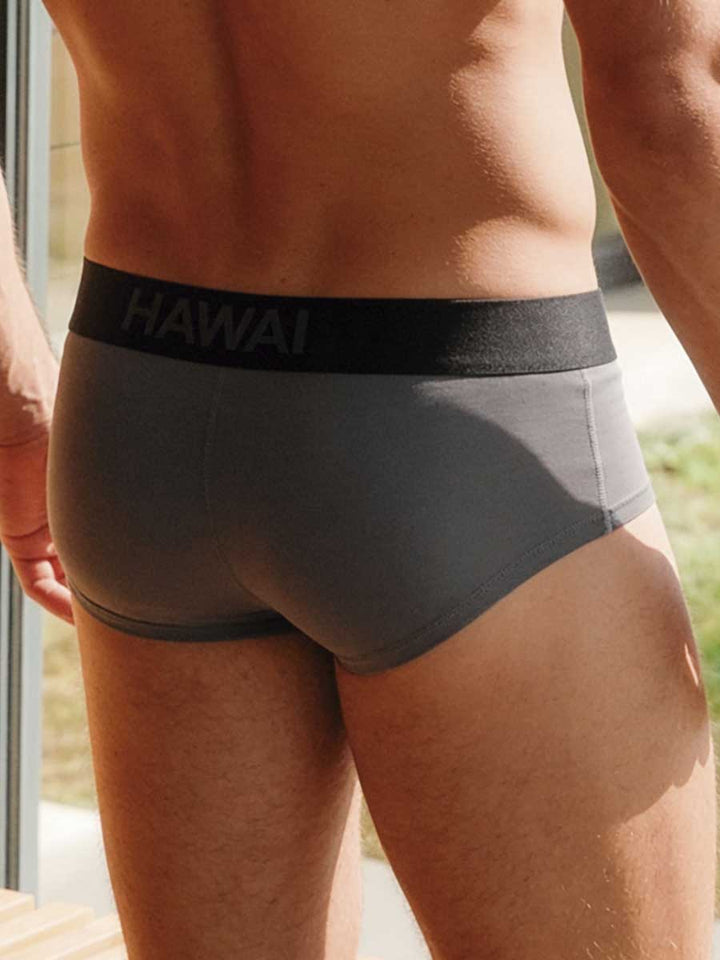 Hip Brief Para Hombre en Algodón Color Gris Oscuro