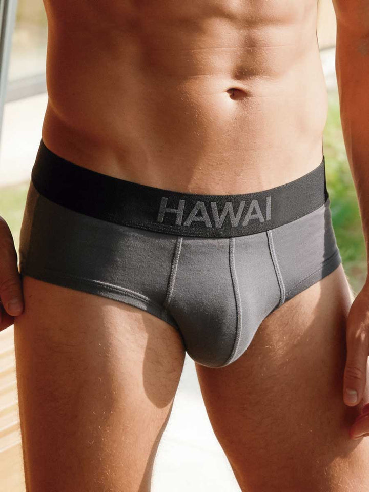Hip Brief Para Hombre en Algodón Color Gris Oscuro