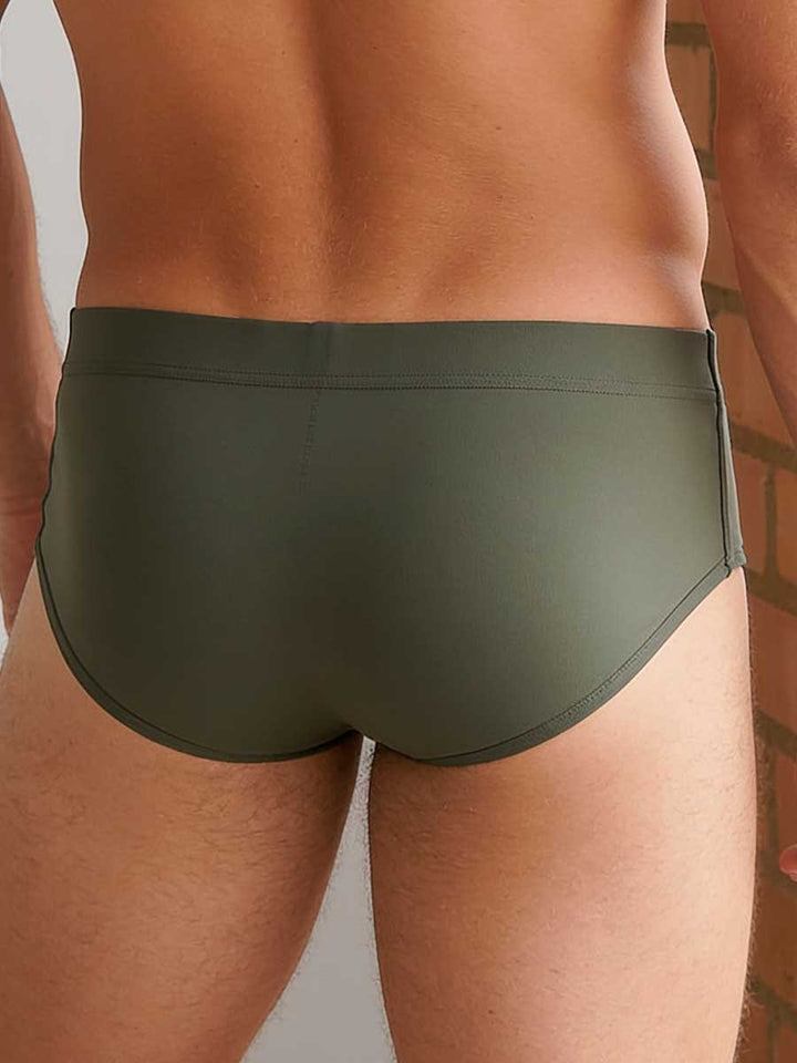 Hip Brief Para Hombre con Elástico Recubierto Color Verde Militar