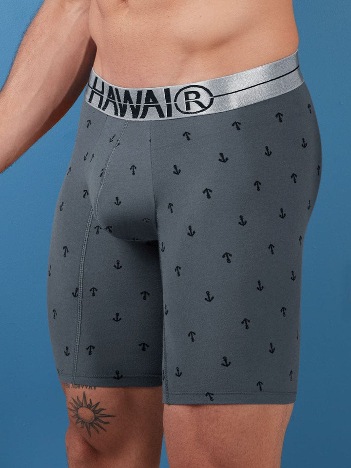 Bóxer Largo en Algodón Para Hombre Gris