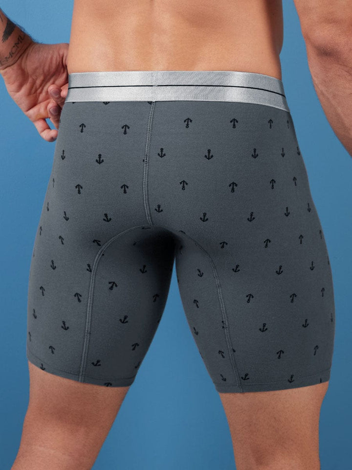 Bóxer Largo en Algodón Para Hombre Gris