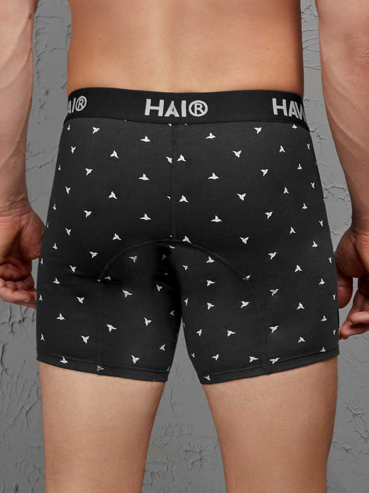 Bóxer Estampado Silueta Media Para Hombre Color Negro