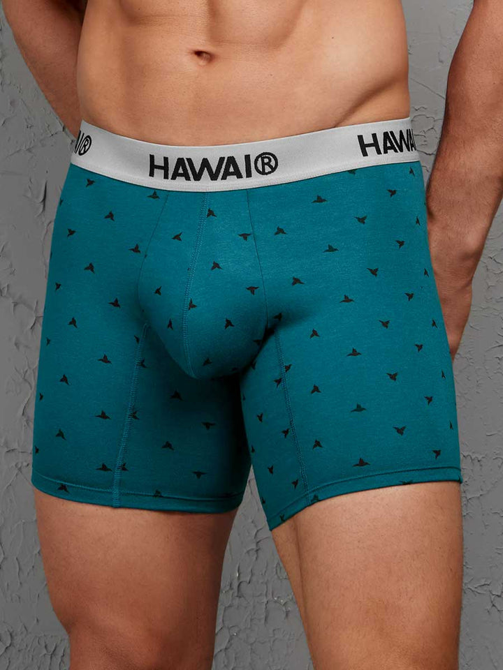 Bóxer Estampado Silueta Media Para Hombre Color Verde Marino