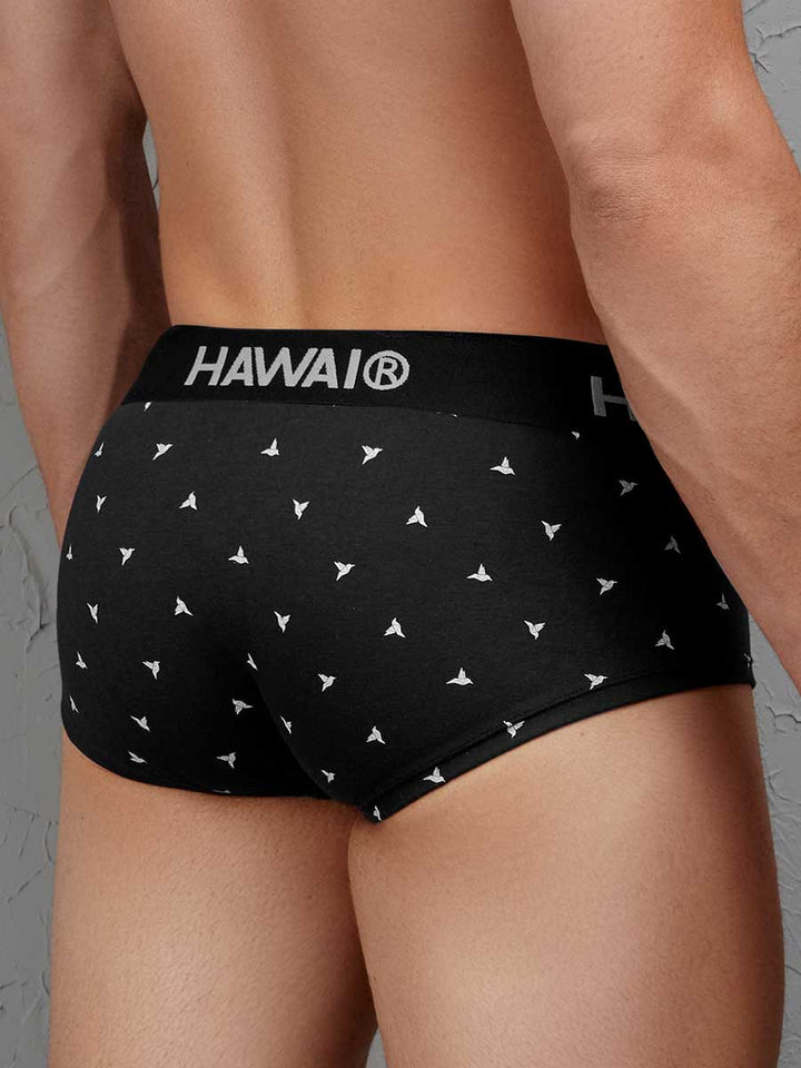 Brief Estampado en Algodón Para Hombre Negro