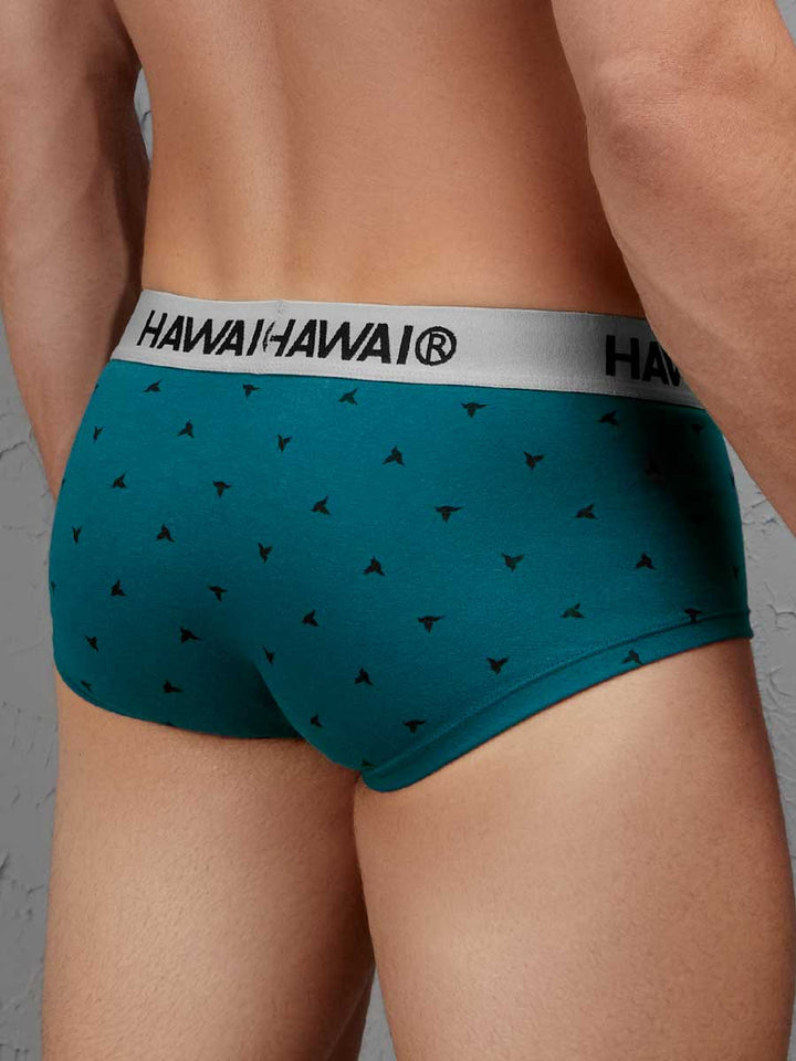 Brief Estampado en Algodón Para Hombre Verde Marino