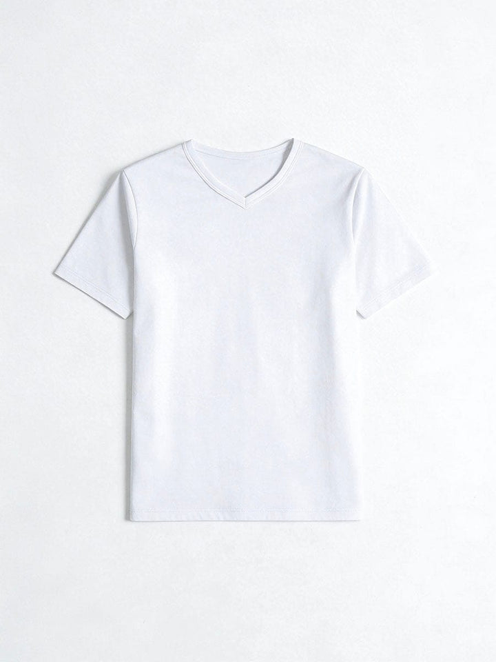 Camiseta Básica Cuello V Blanco