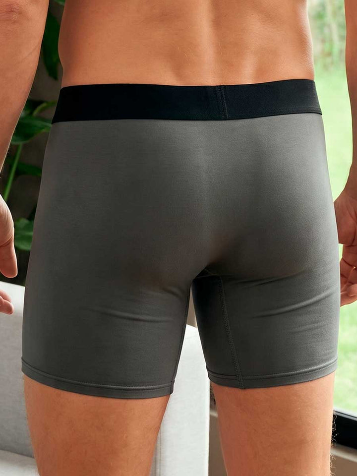 Bóxer Básico en Algodón Para Hombre Color Gris Oscuro