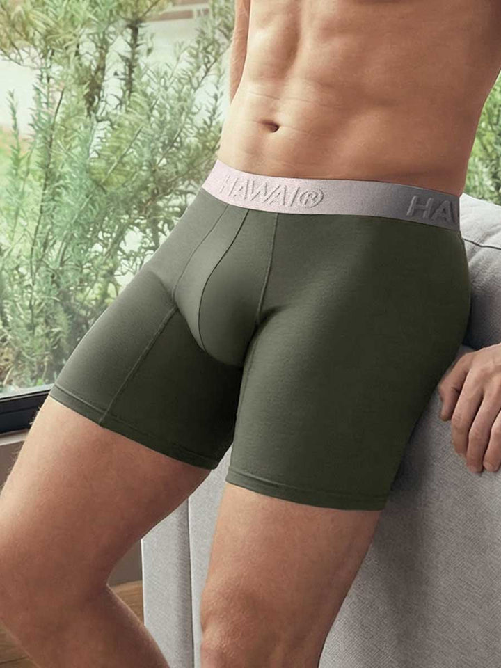 Bóxer Básico en Algodón Para Hombre Color Verde Militar