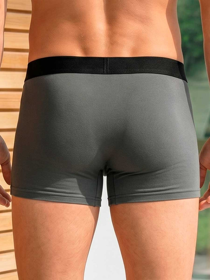 Bóxer Corto en Algodón Para Hombre Color Gris Oscuro