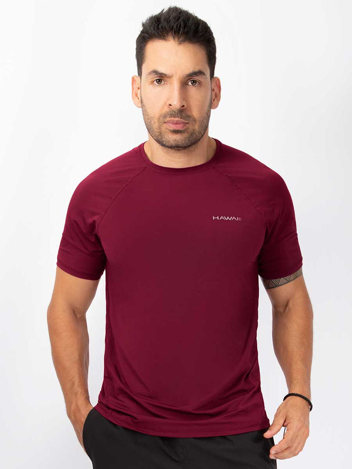 Camiseta Deportiva Manga Corta Vinotinto