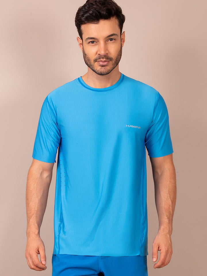 Camiseta Deportiva Manga Corta Azul