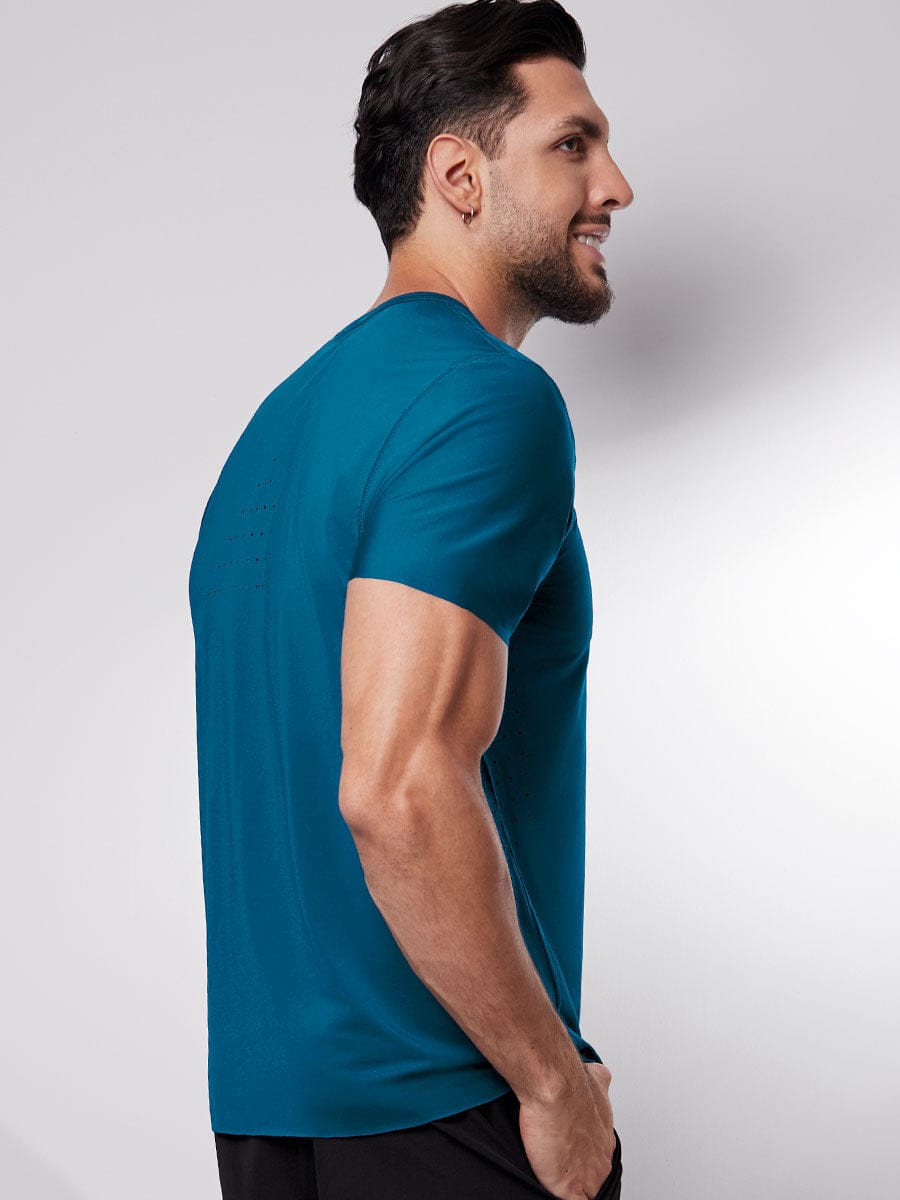 Camiseta Deportiva Manga Corta Verde Marino