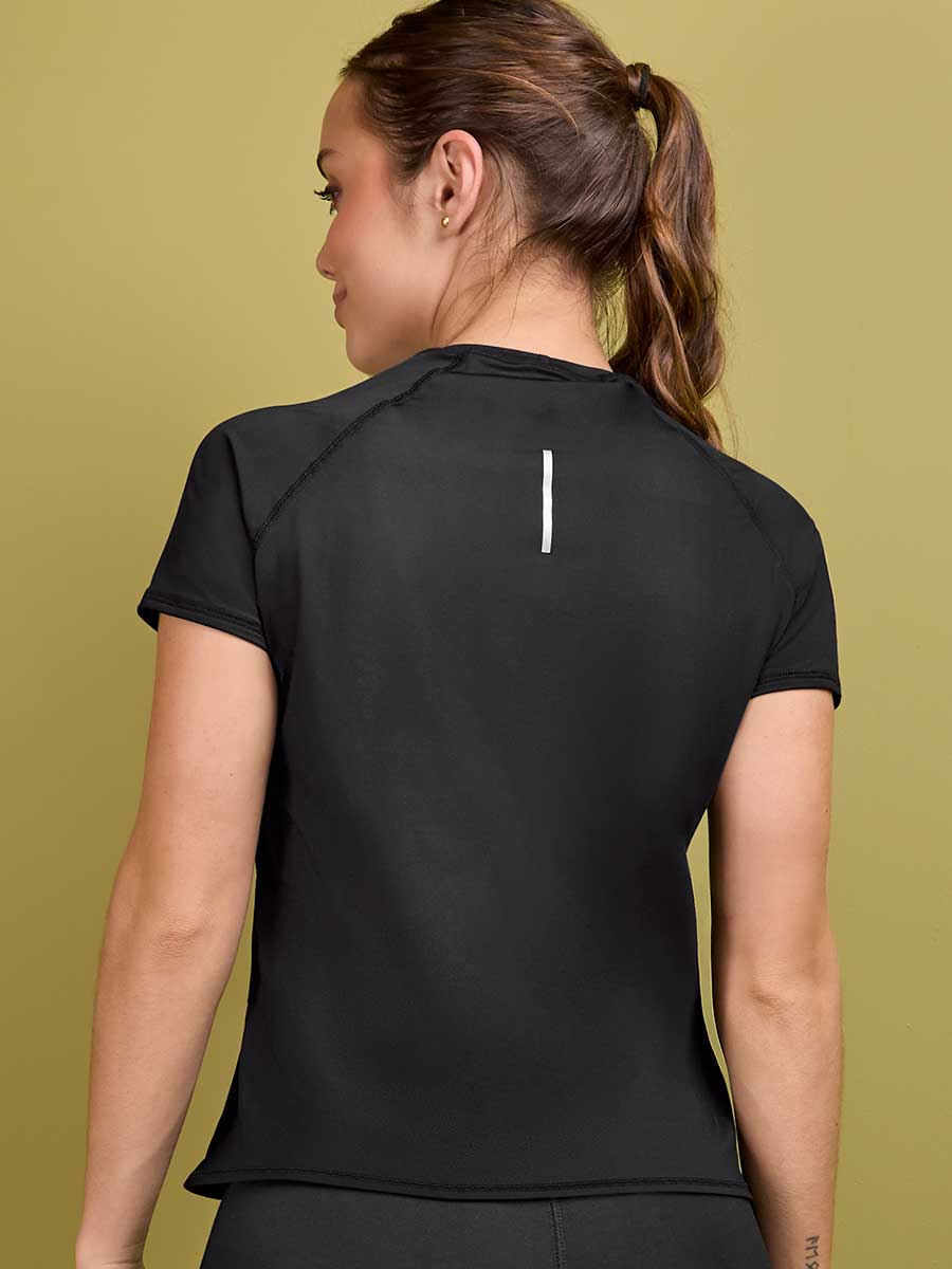 Camiseta Deportiva Para Mujer Color Negro