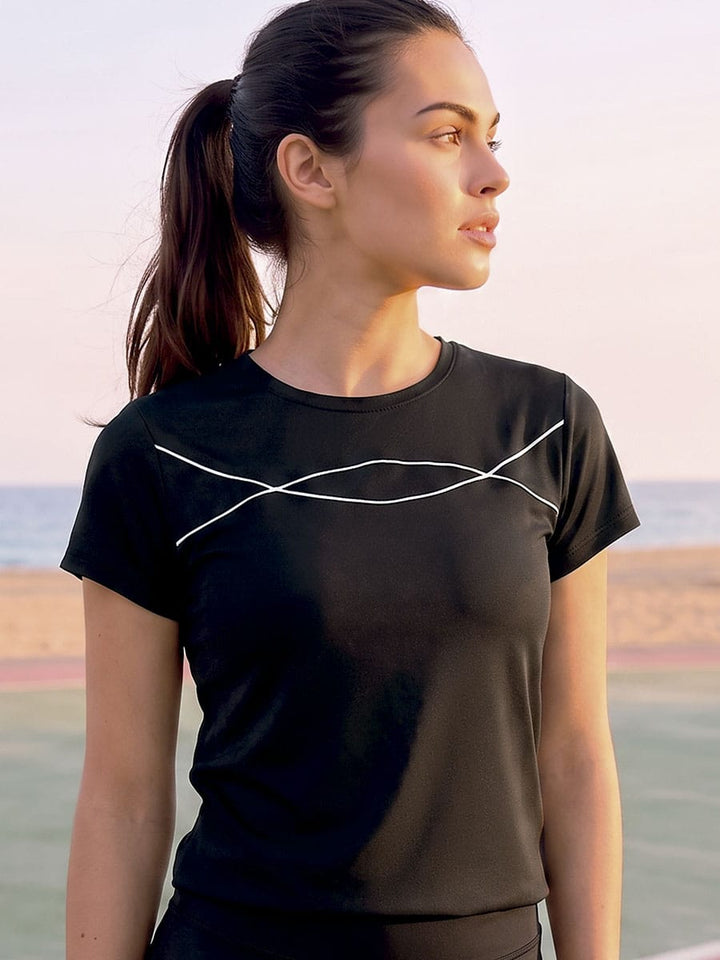 Camiseta Para Mujer Deportiva Color Negro