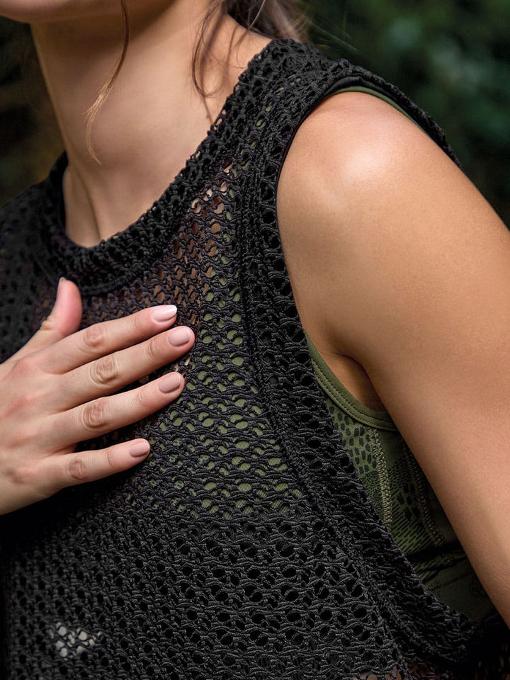 Camisilla en Malla Para Mujer Color Negro