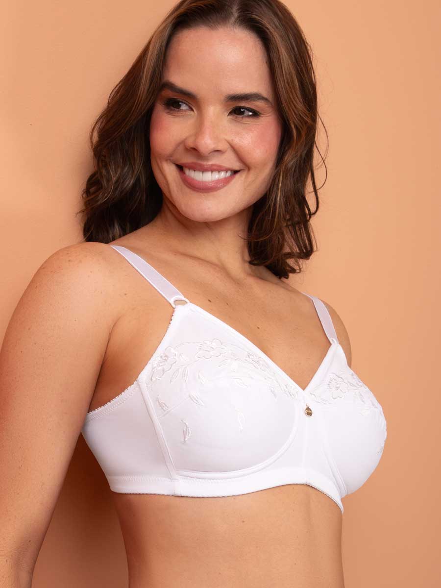 Brasier Clásico Bordado Para Mujer Blanco
