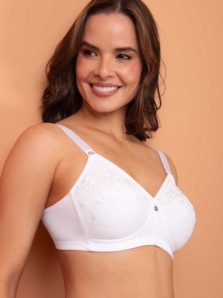 Brasier Clásico Bordado Para Mujer Blanco