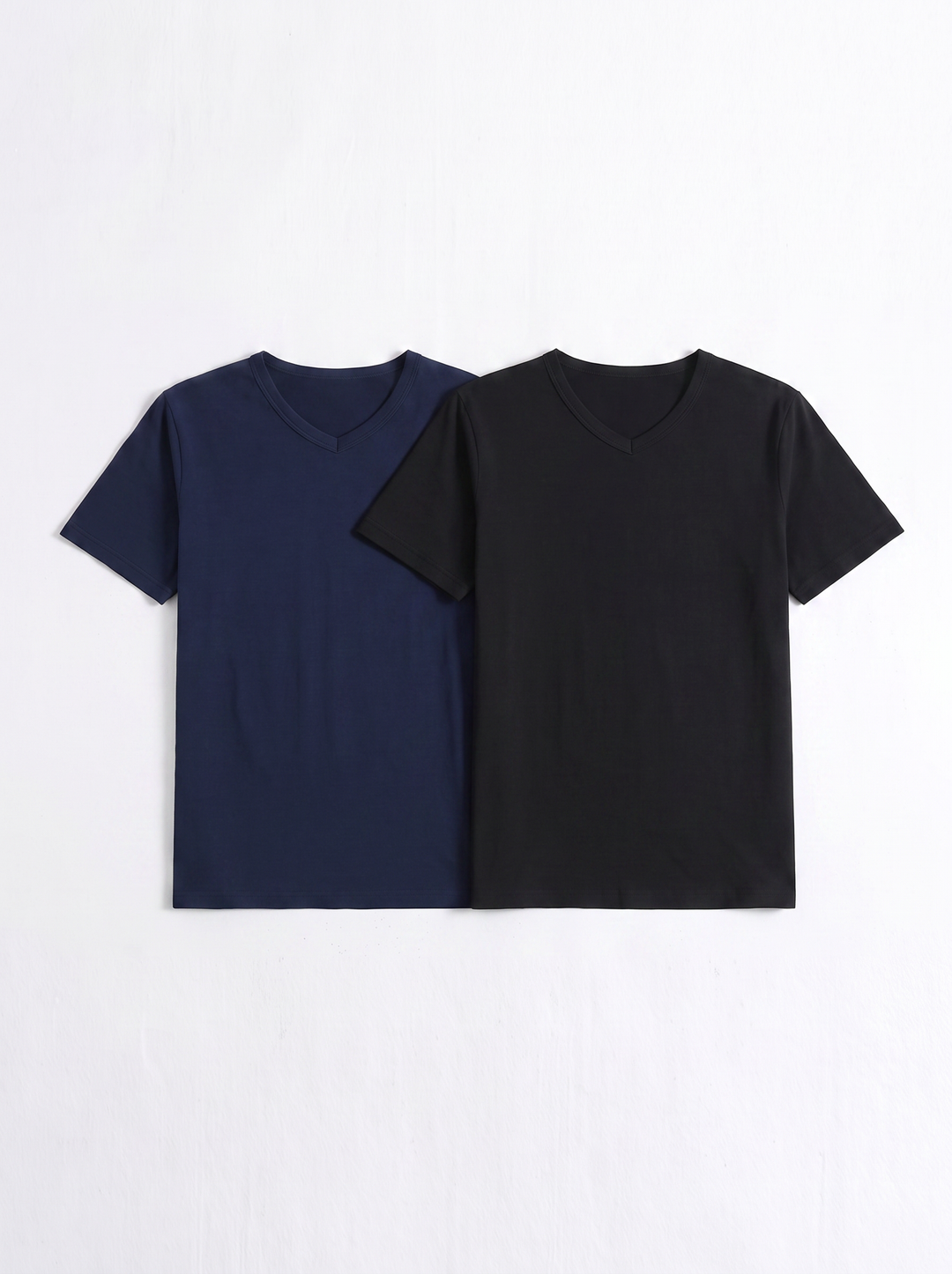 Camiseta Básica Cuello V Para Hombre Paq. X2
