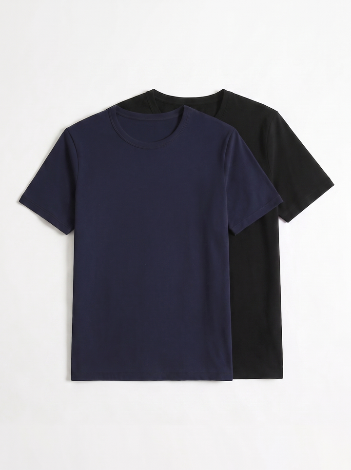 Camiseta Básica Cuello Redondo Para Hombre Paq. X2