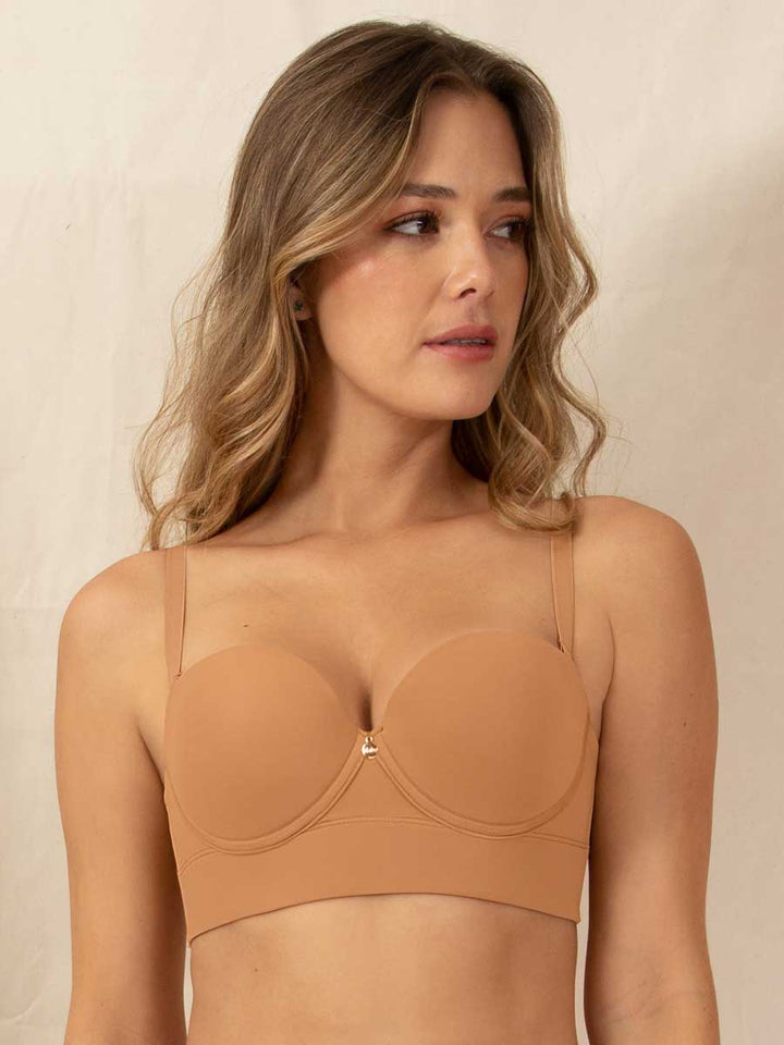 Brasier Strapless Espalda Ancha Avellana