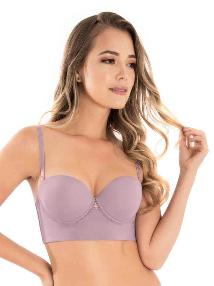 Brasier Strapless Espalda Ancha Rosa Ceniza