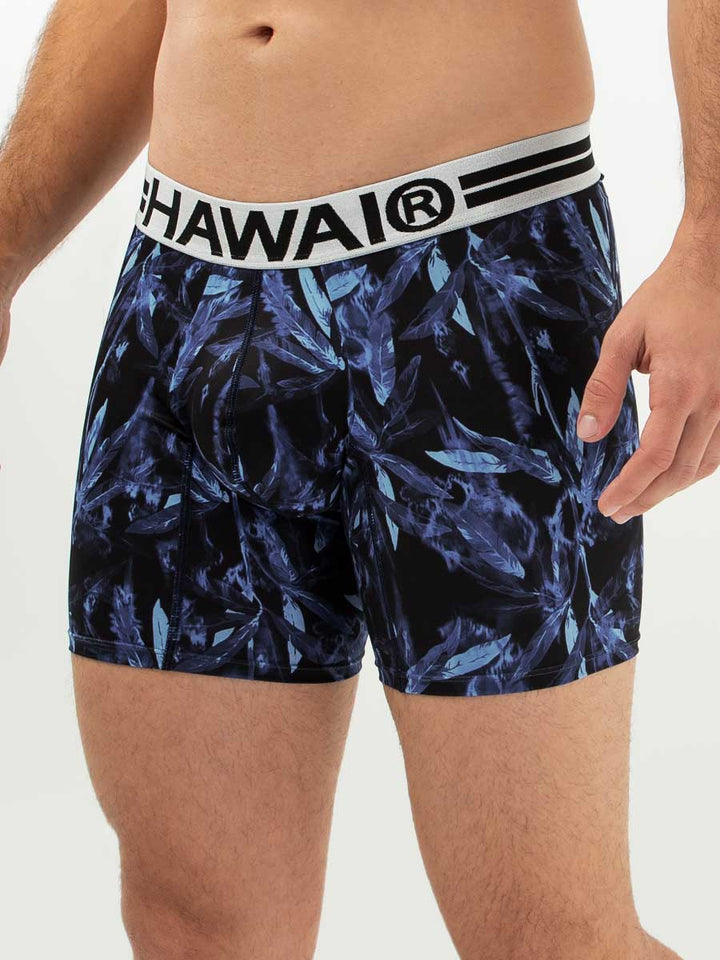 Bóxer Medio Estampado Azul