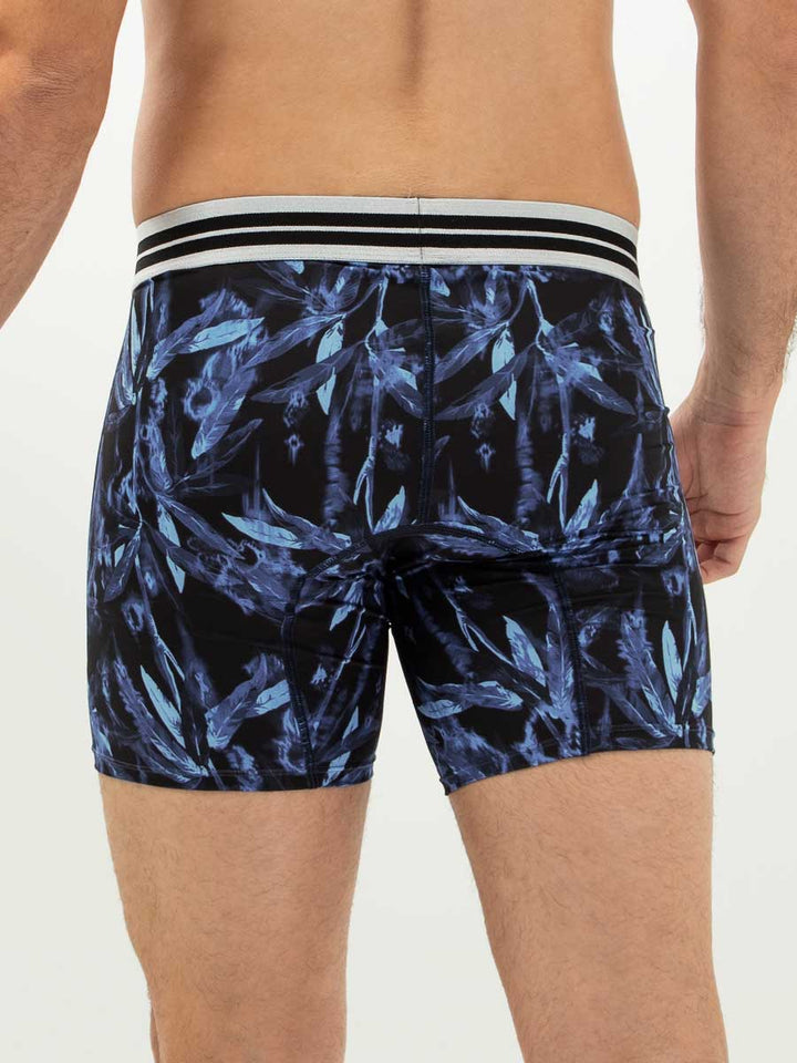 Bóxer Medio Estampado Azul